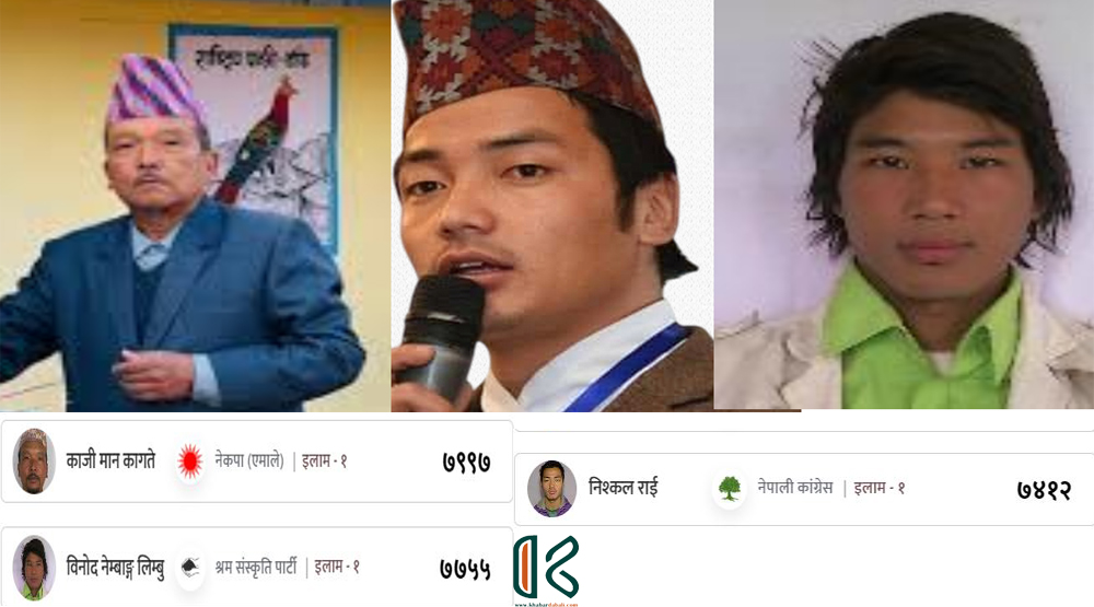 इलाम १ मा तीन दलबीच कडा टक्कर